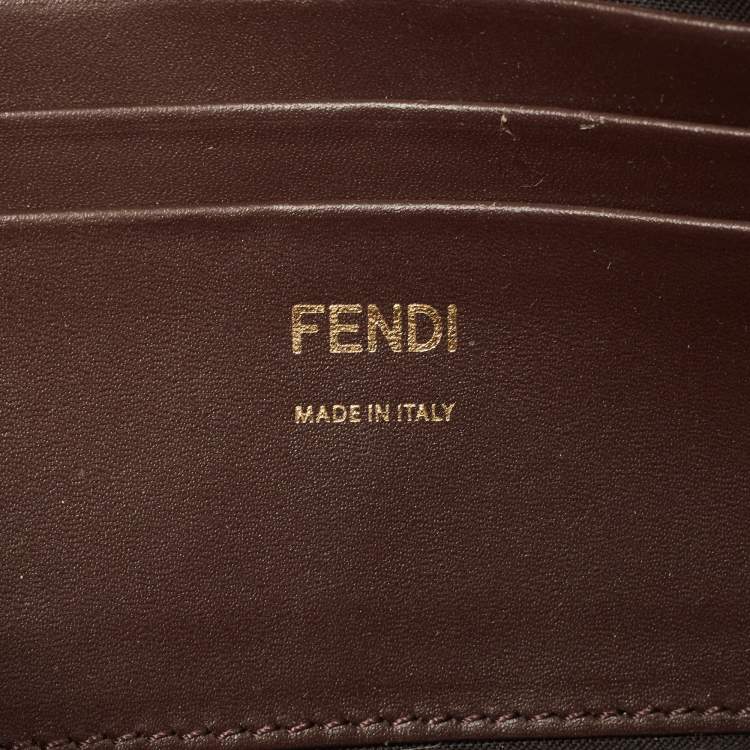 Pre Owned Fendi Brown Leopard Print Calfhair Flap Baguette Bag