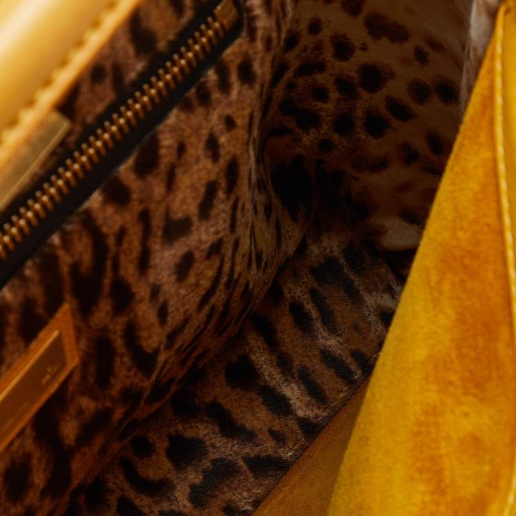 مملوكة مسبقًا Fendi Yellow Leather Large Peekaboo Top Handle Bag