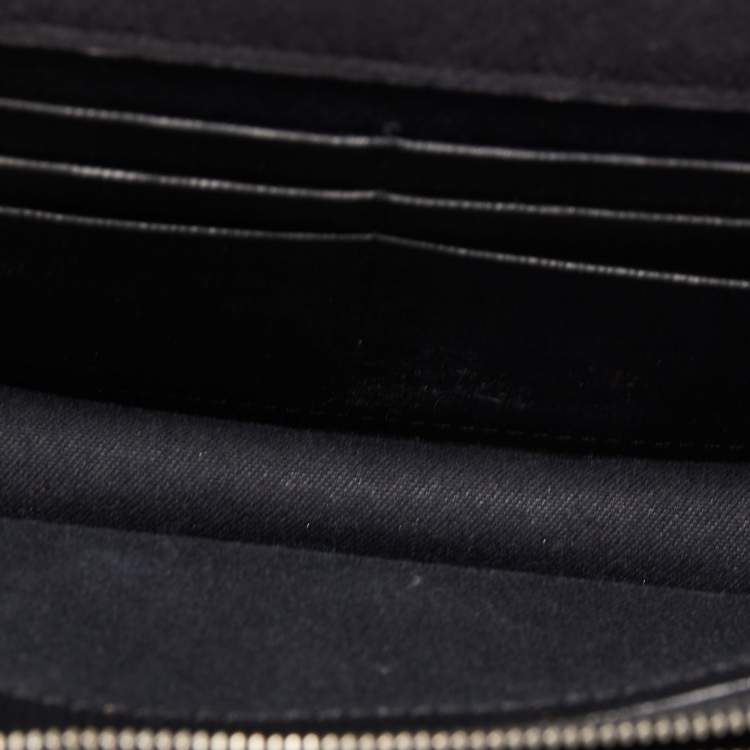 Pre Owned Fendi Black Leather Studded Karlito Wallet on Chain 