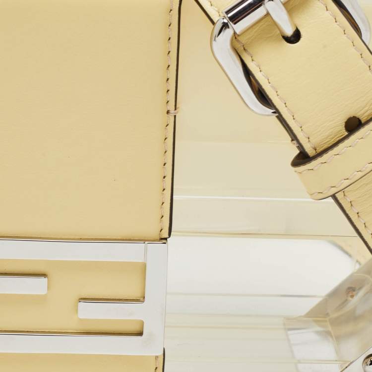 Pre Owned Fendi Yellow/Clear Plexiglass and Leather Mini Trunk Baguette 