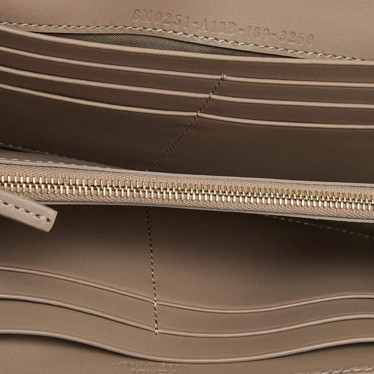 Pre Owned Fendi Taupe Leather F is Fendi Continental Wallet