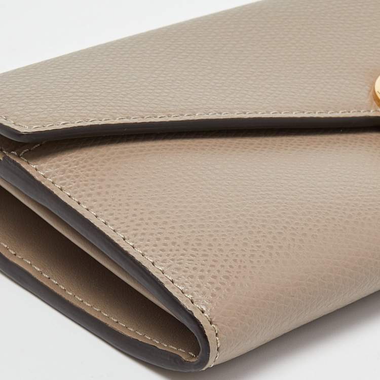 Pre Owned Fendi Taupe Leather F is Fendi Continental Wallet