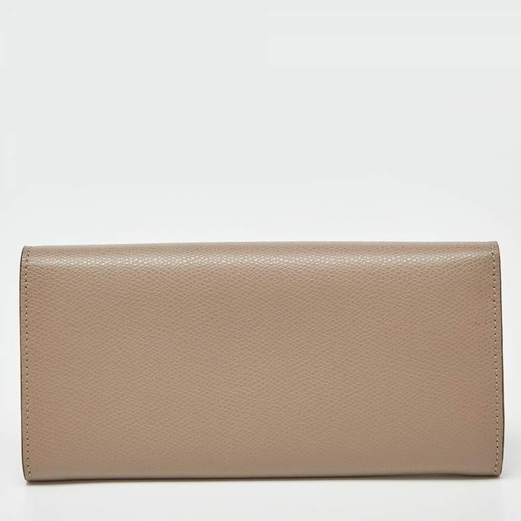 Pre Owned Fendi Taupe Leather F is Fendi Continental Wallet