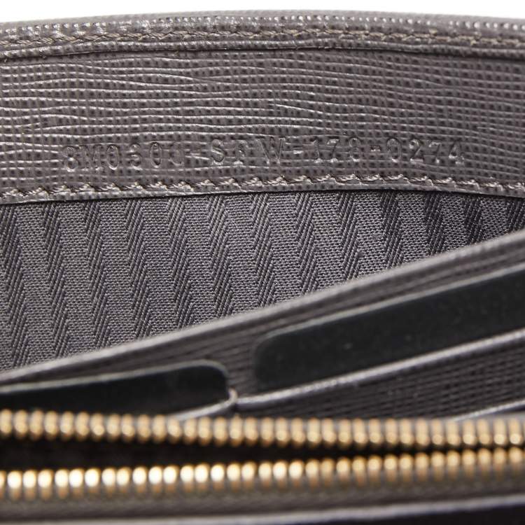 Pre Owned Fendi Grey/Pink Leather 2jours Envelope Continental Wallet