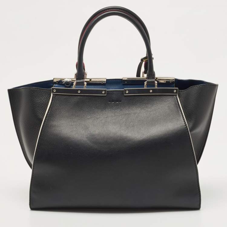 Pre Owned Fendi Black Leather Small 3Jours Tote