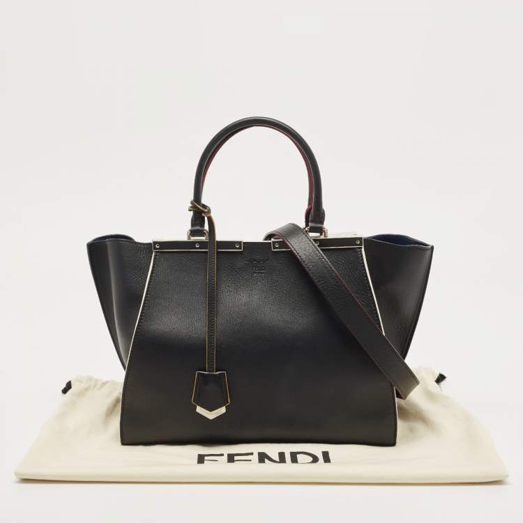 Pre Owned Fendi Black Leather Small 3Jours Tote