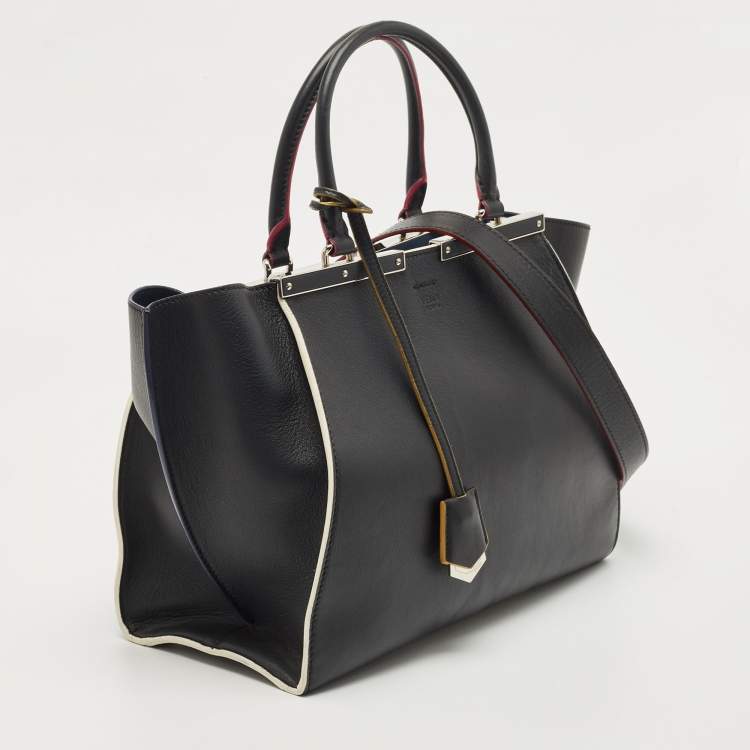 Pre Owned Fendi Black Leather Small 3Jours Tote