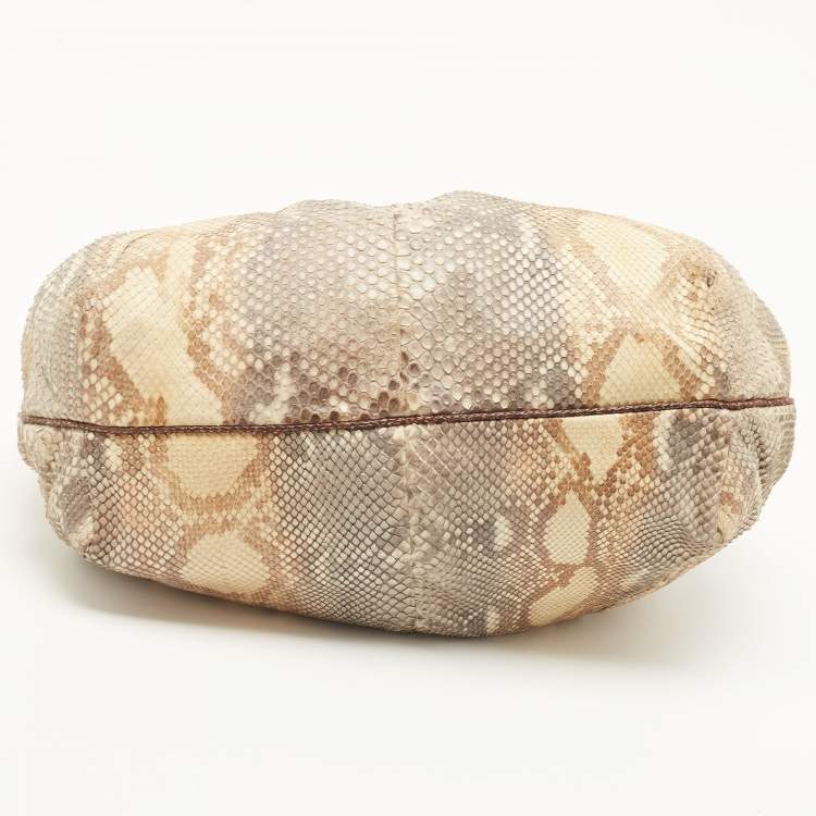 Pre Owned Fendi Brown/Multicolor Python and Leather Spy Bag