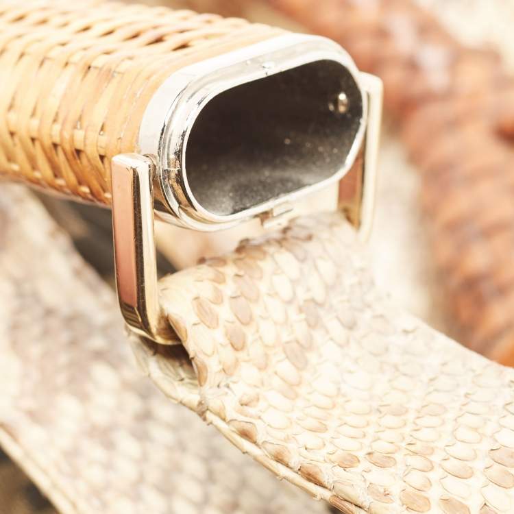 Pre Owned Fendi Brown/Multicolor Python and Leather Spy Bag