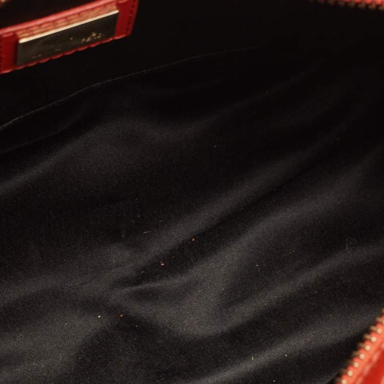 Pre Owned Fendi Tricolor Raffia and Leather Studded Satchel