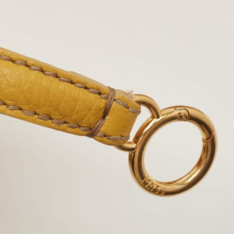 مملوكة مسبقًا Fendi Yellow Selleria Leather Large Peekaboo Top Handle Bag