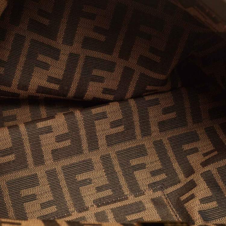 Pre Owned Fendi Dark Grey Leather Large Peekaboo Top Handle Bag