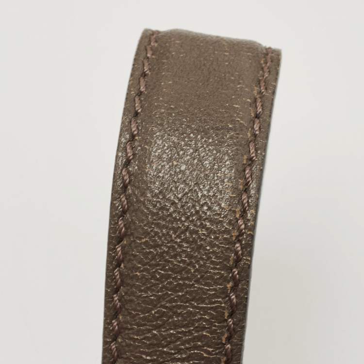 Pre Owned Fendi Dark Grey Leather Large Peekaboo Top Handle Bag