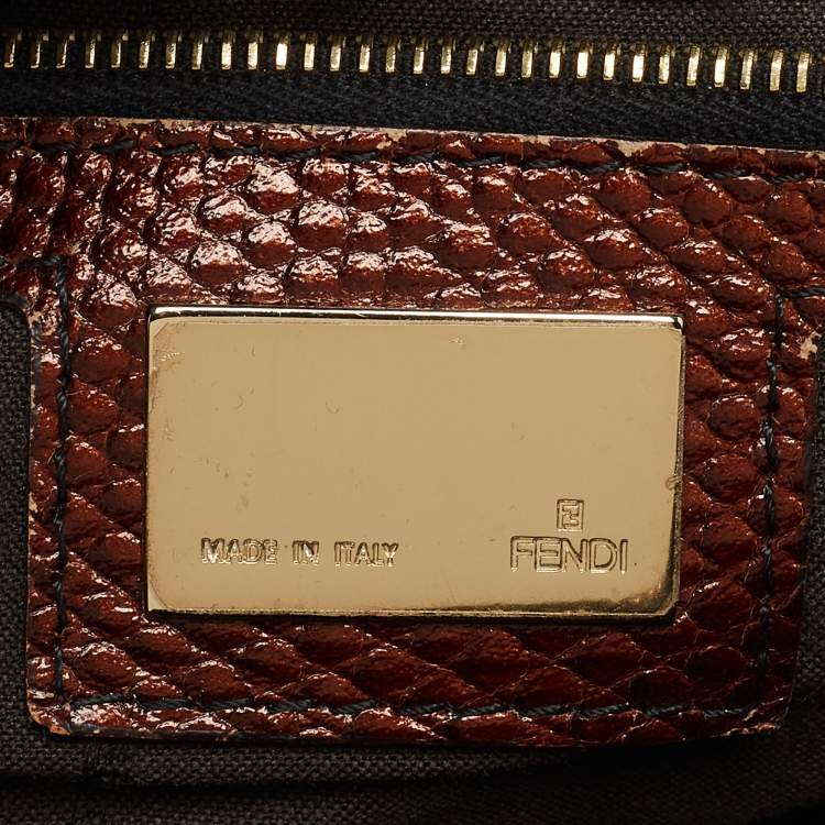 Pre Owned Fendi Multicolor Zucca Fabric and Leather Chef Chain Hobo
