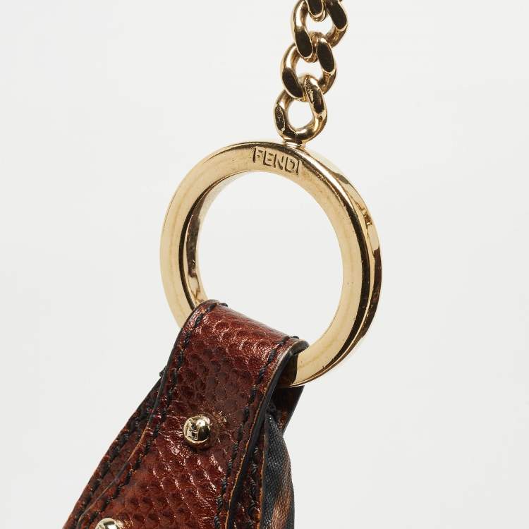 Pre Owned Fendi Multicolor Zucca Fabric and Leather Chef Chain Hobo