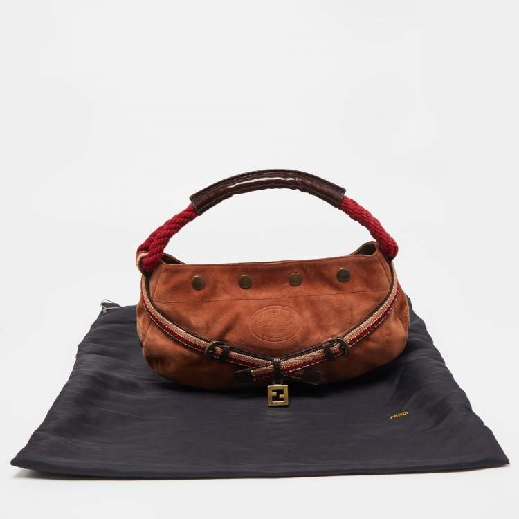 Pre Owned Fendi Brown Suede Rope handle Hobo
