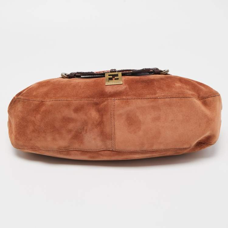 Pre Owned Fendi Brown Suede Rope handle Hobo