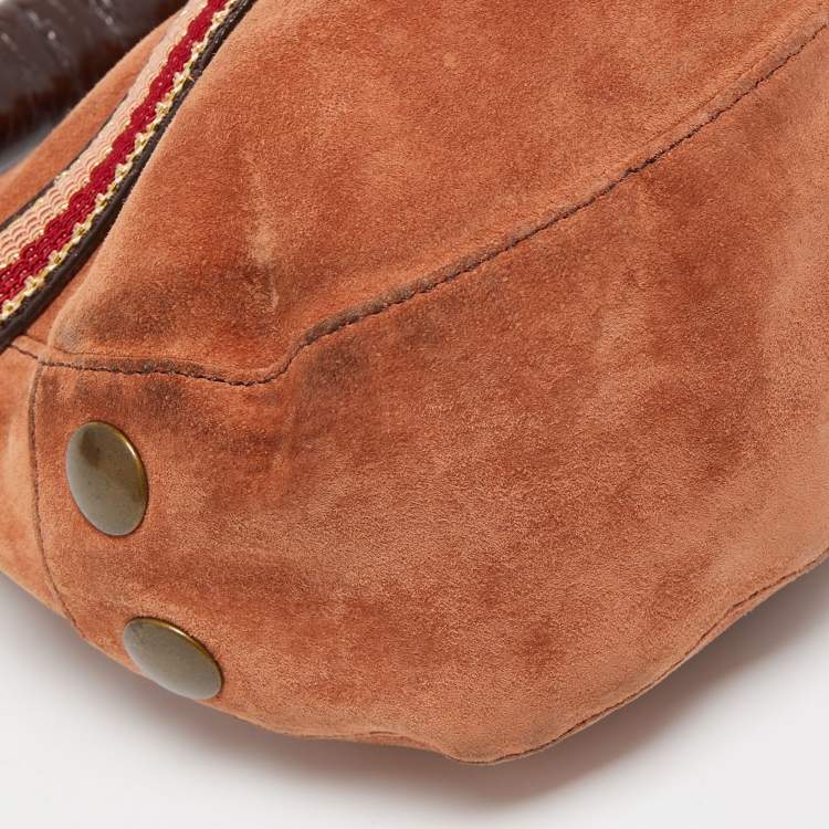 Pre Owned Fendi Brown Suede Rope handle Hobo