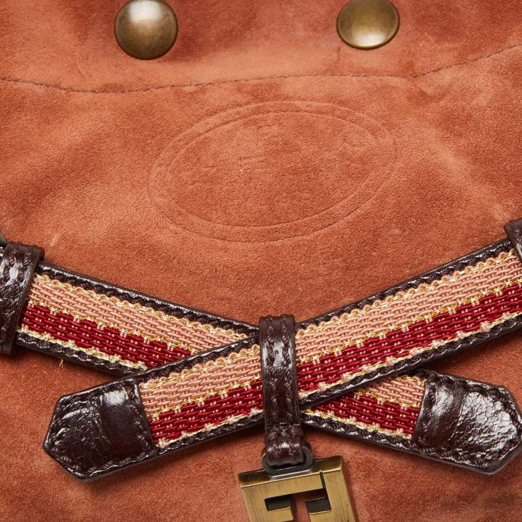 Pre Owned Fendi Brown Suede Rope handle Hobo