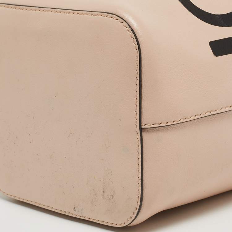 Pre Owned Fendi Pink Leather Mini Mon Tresor Bucket Bag