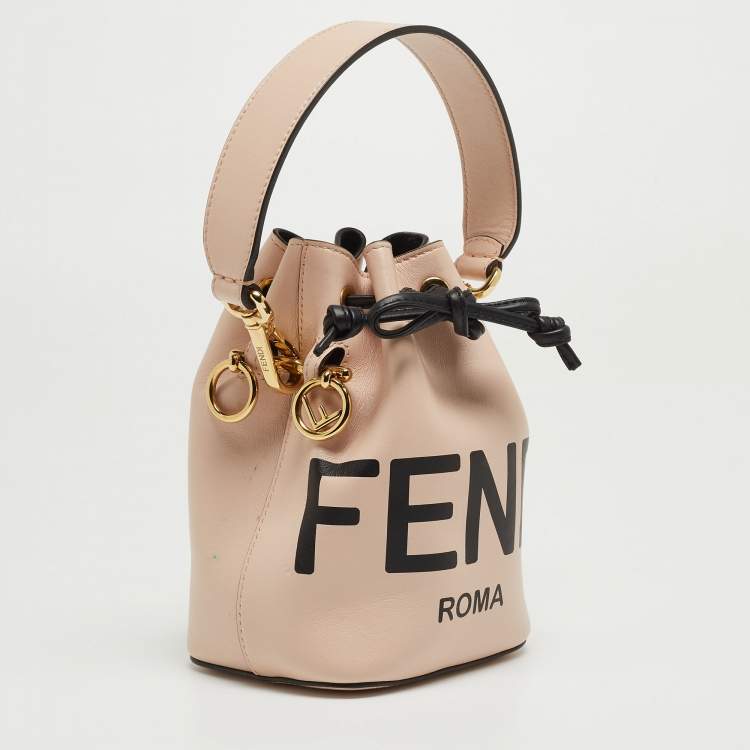 Pre Owned Fendi Pink Leather Mini Mon Tresor Bucket Bag