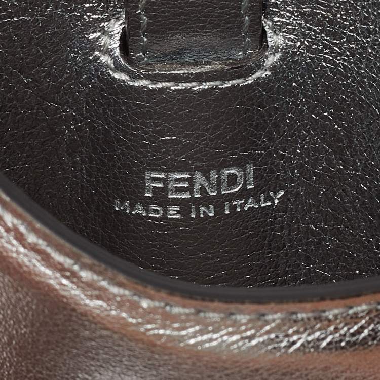 Pre Owned Fendi Silver Leather Multi Pouch Belt Bag 