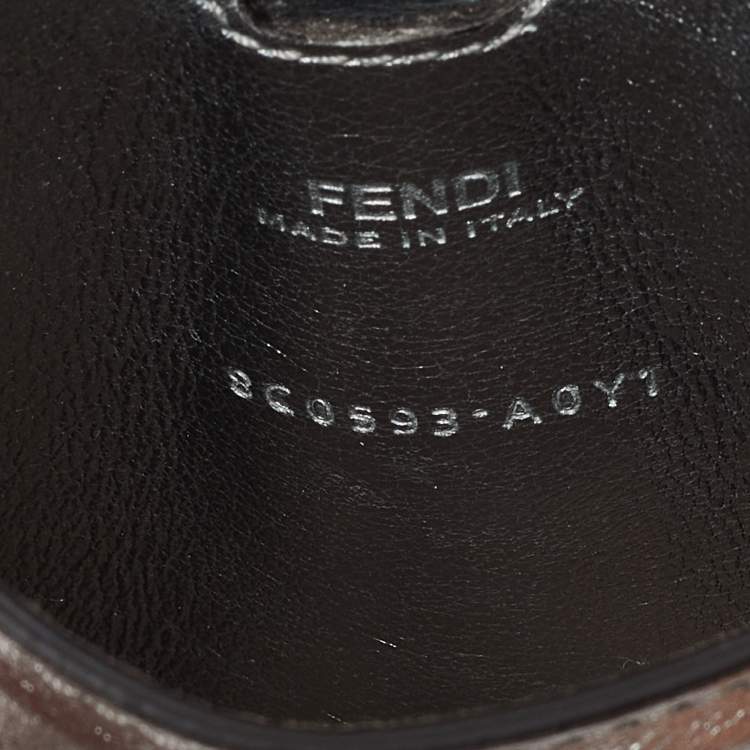 Pre Owned Fendi Silver Leather Multi Pouch Belt Bag 