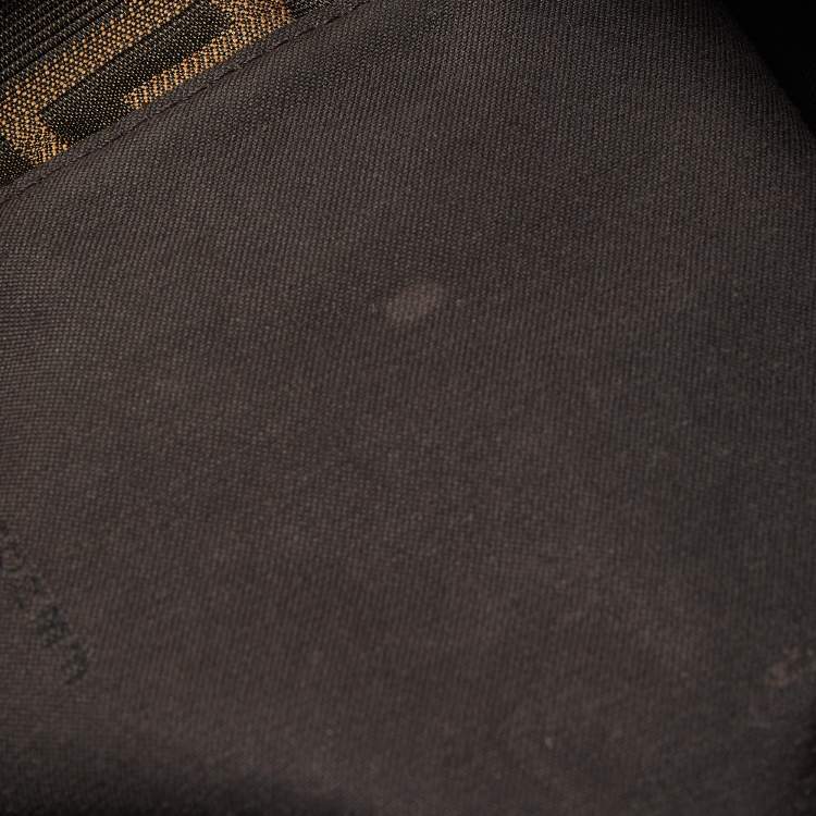 Pre Owned Fendi Tobacco Zucca Canvas and Patent Leather Chef Shopper Tote