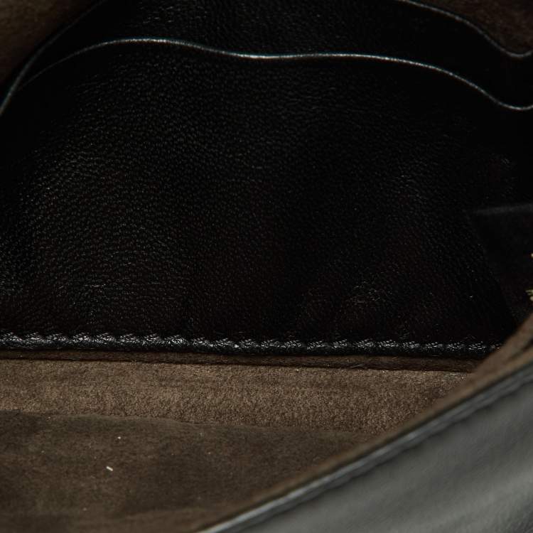 Pre Owned Fendi Multicolor Leather and Fox Fur Micro Buggie Baguette Bag