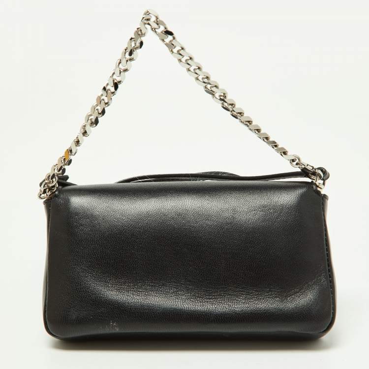Pre Owned Fendi Multicolor Leather and Fox Fur Micro Buggie Baguette Bag