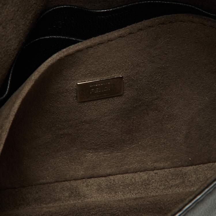 Pre Owned Fendi Multicolor Leather and Fox Fur Micro Buggie Baguette Bag