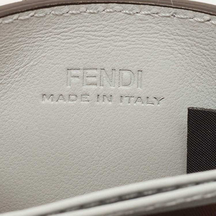 Pre Owned Fendi Pale Blue Leather F is Fendi Card Holder 