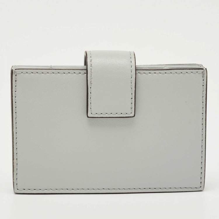 Pre Owned Fendi Pale Blue Leather F is Fendi Card Holder 