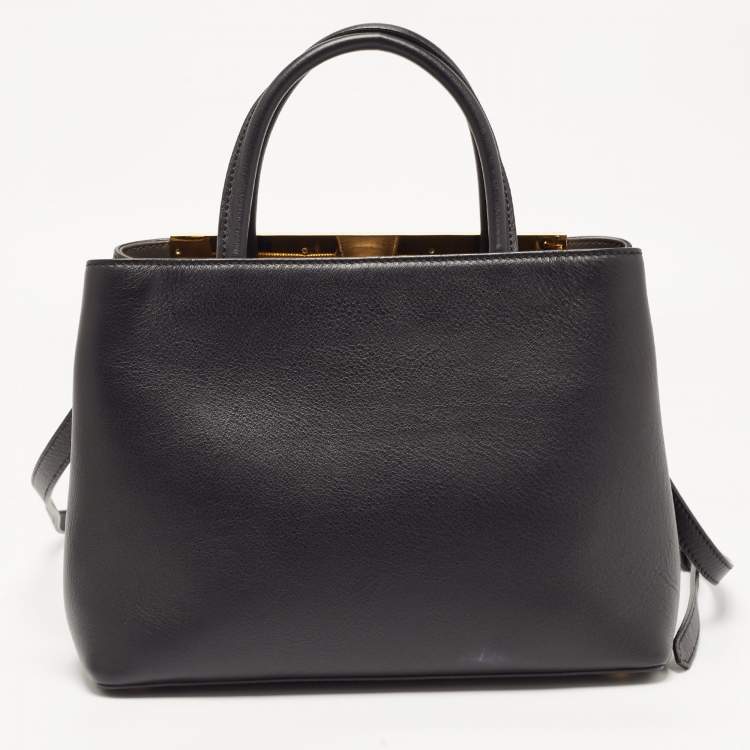 Pre Owned Fendi Black Leather Small 2Jours Tote
