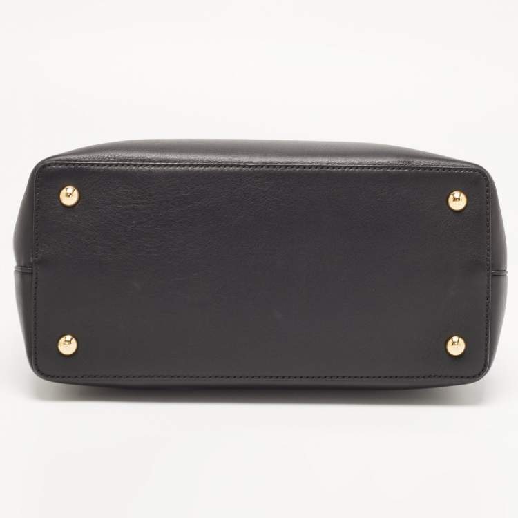 Pre Owned Fendi Black Leather Small 2Jours Tote
