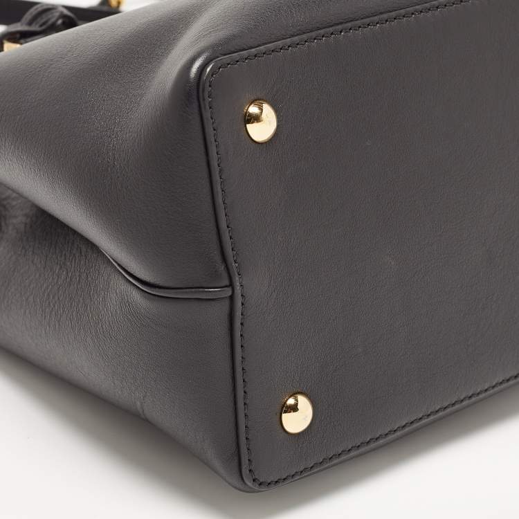 Pre Owned Fendi Black Leather Small 2Jours Tote