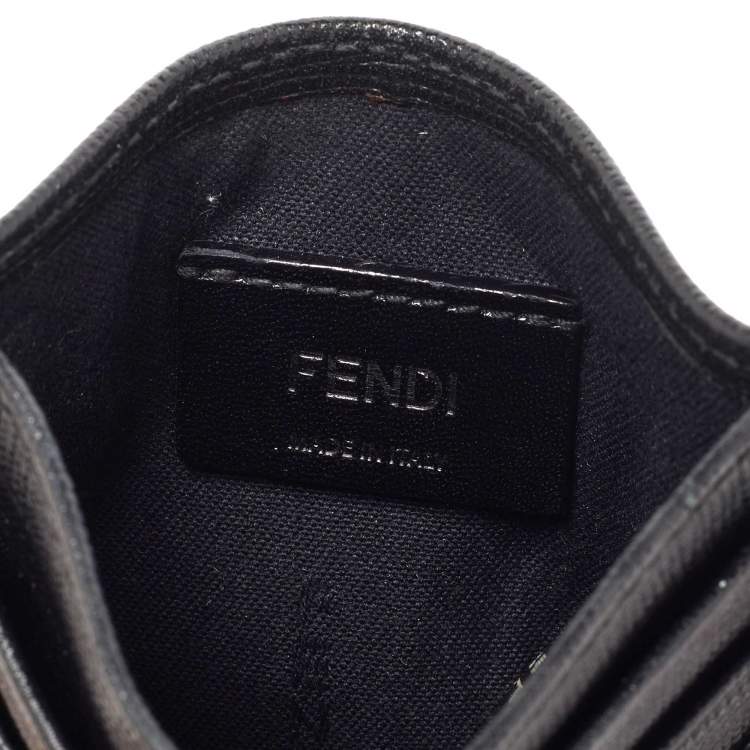 Pre Owned Fendi Black Leather Card Holder