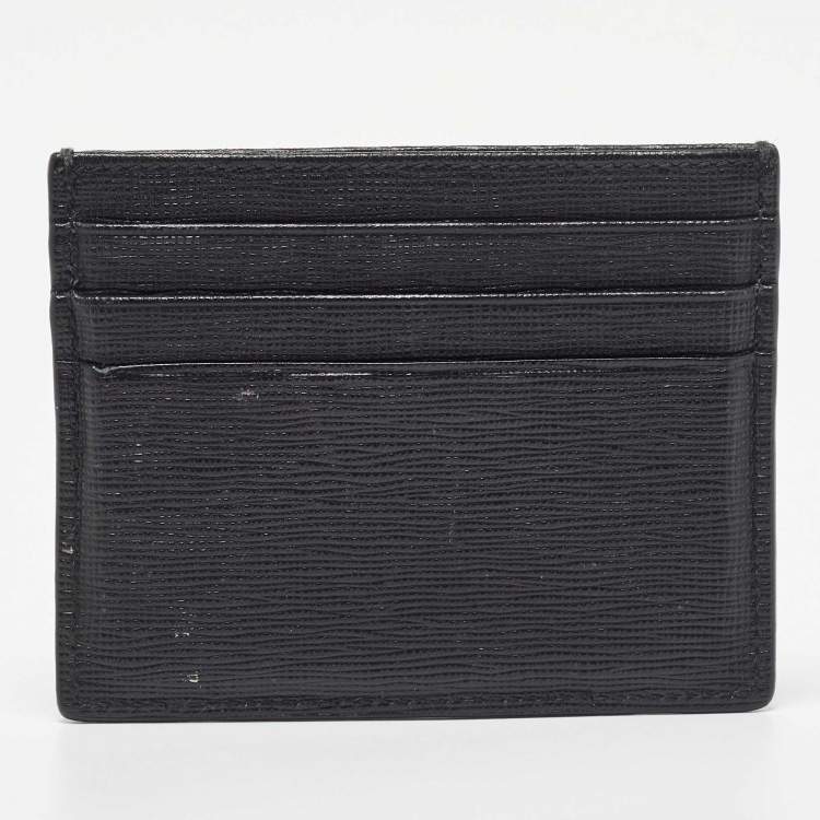 Pre Owned Fendi Black Leather Card Holder