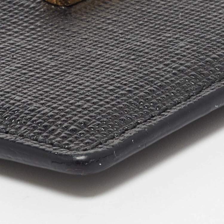 Pre Owned Fendi Black Leather Card Holder
