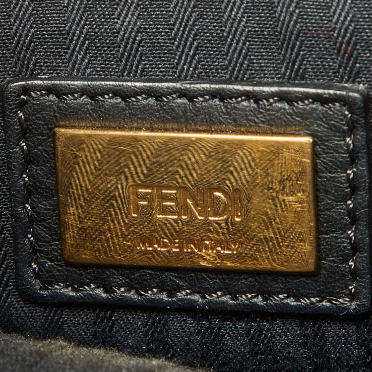 Pre Owned Fendi Black Leather Mini 2jours Tote