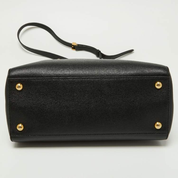 Pre Owned Fendi Black Leather Mini 2jours Tote