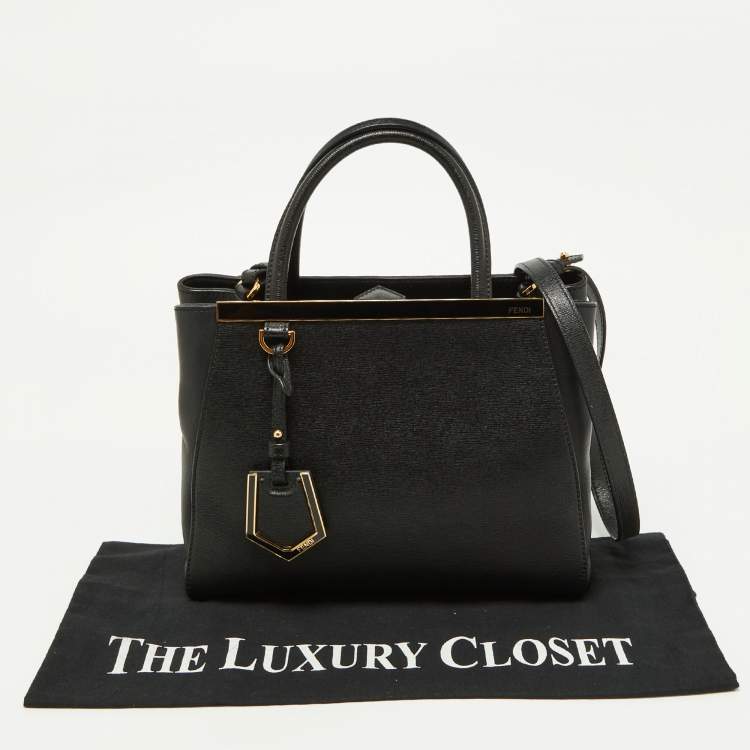 Pre Owned Fendi Black Leather Mini 2jours Tote