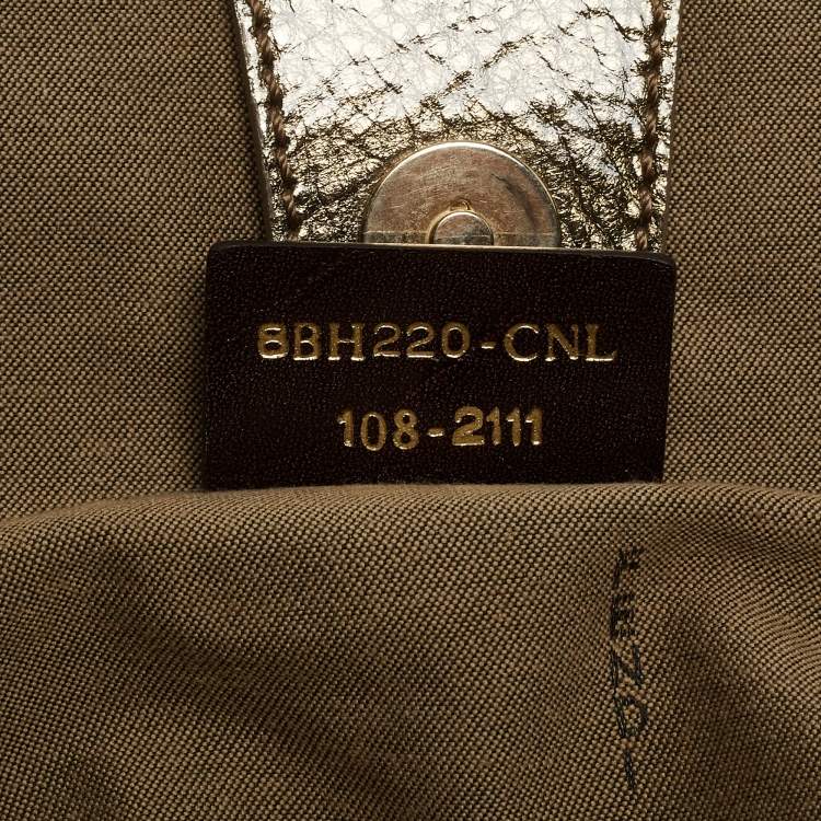 Pre Owned Fendi Olive Green/Beige Zucchino Canvas and Patent Leather Shopper Tote