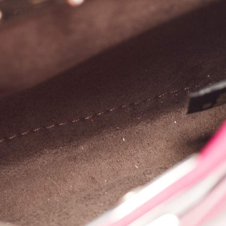 Pre Owned Fendi Fuchsia Leather Micro Peekaboo Crossbody Bag