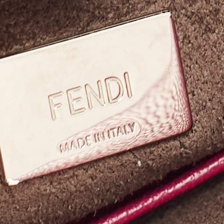 Pre Owned Fendi Fuchsia Leather Micro Peekaboo Crossbody Bag