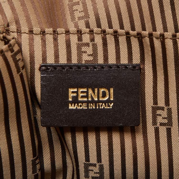 Pre Owned Fendi Two Tone Brown Leather Chameleon Satchel 