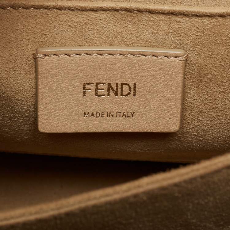 Pre Owned Fendi Multicolor Zucca Velvet and Leather Kan I Shoulder Bag