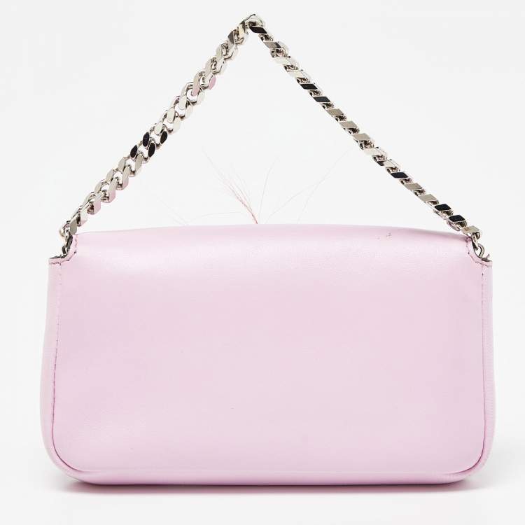 Pre Owned Fendi Multicolor Leather and Fox Fur Micro Buggie Baguette Bag