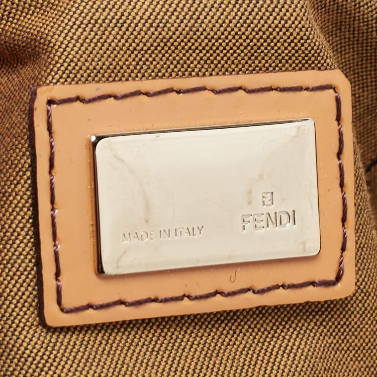 Pre Owned Fendi Tobacco Zucca Embroidered Canvas Small Chef Shoulder Bag