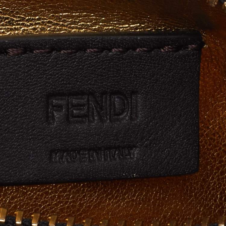 Pre Owned Fendi Black Leather Nano Fendigraphy Hobo
